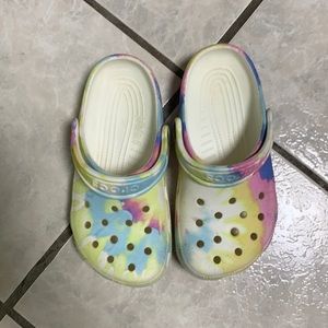 Kids Pastel Tie-dye Crocs Size 1